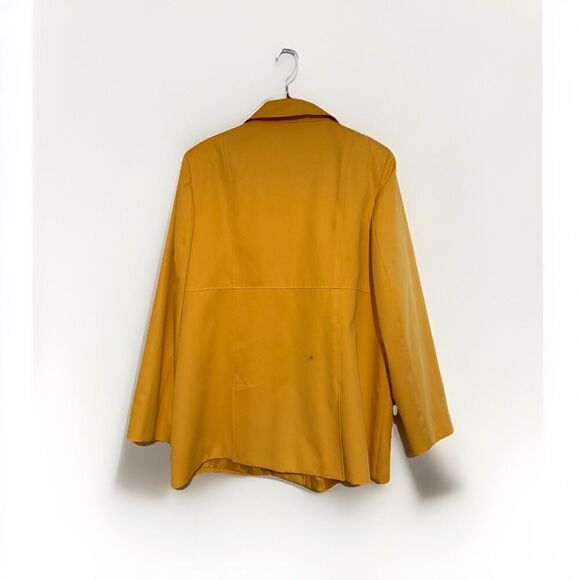 Vintage Talbots Yellow Coat Womens Plus Sz 18 Pockets Classic Preppy 100% Cotton - Picture 3 of 5
